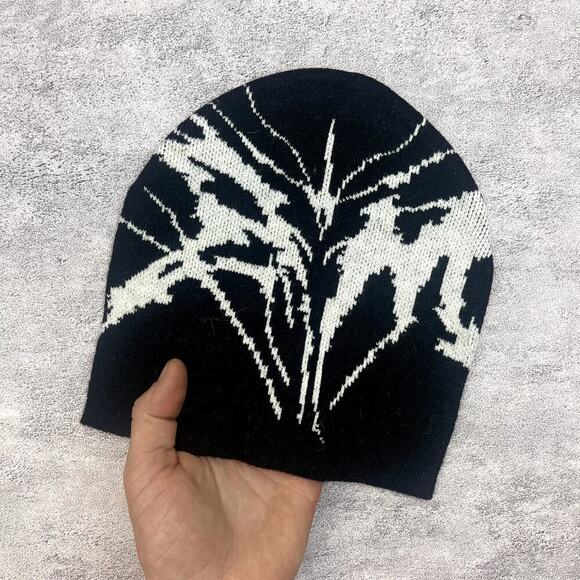 Y2k 2000s grunge gothic punk black warm weather beanie - Picture 2 of 6